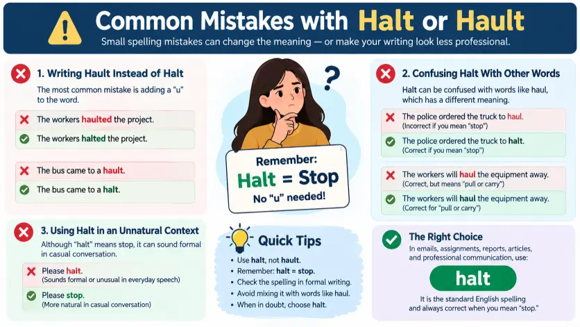 Common Mistakes with Halt or Hault