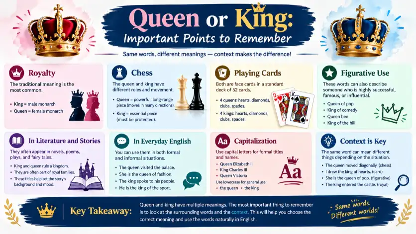 queen or king important points to remember