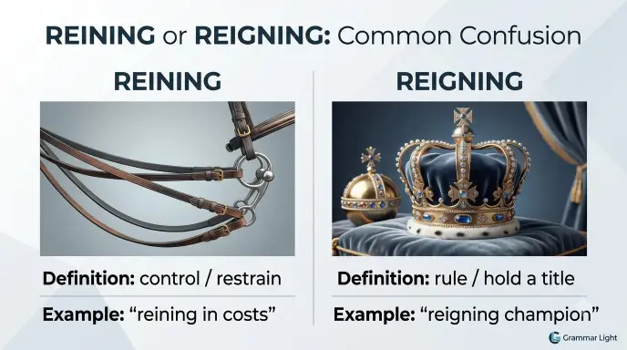 Reining or Reigning: Common Confusion