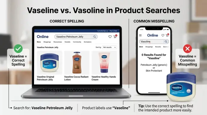 Vaseline vs. Vasoline in Product Searches