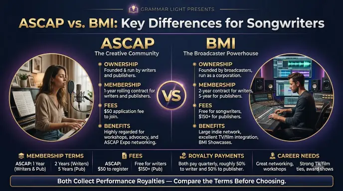 ASCAP vs. BMI: Key Differences for Songwriters