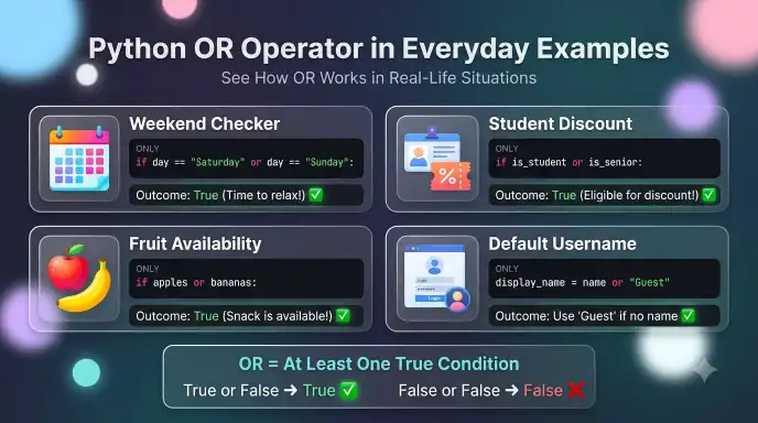 Python OR Operator in Everyday Examples